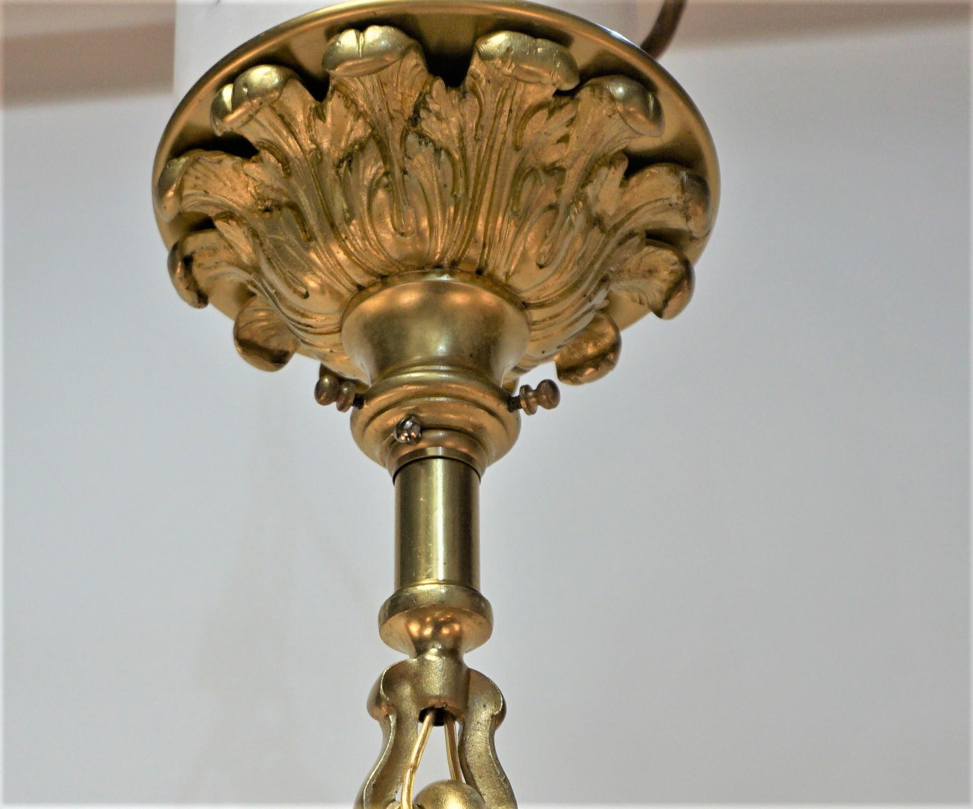 French Early 20th Century Empire Bronze Chandelier  5