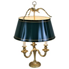 French Early 20th Century Empire Style Bronze Three Light Bouillotte Lamp