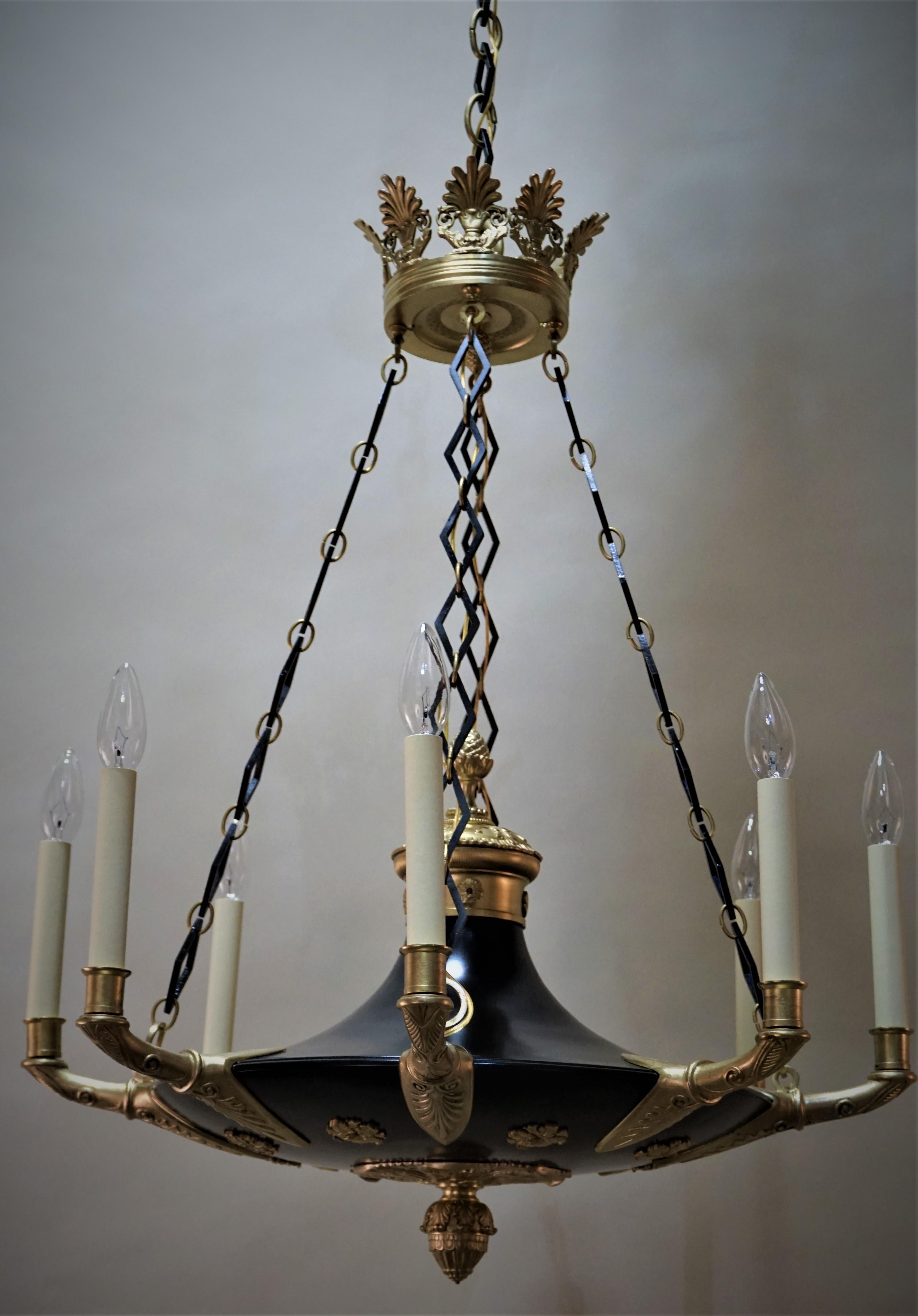 French Early 20th Century Empire Style Chandelier 5