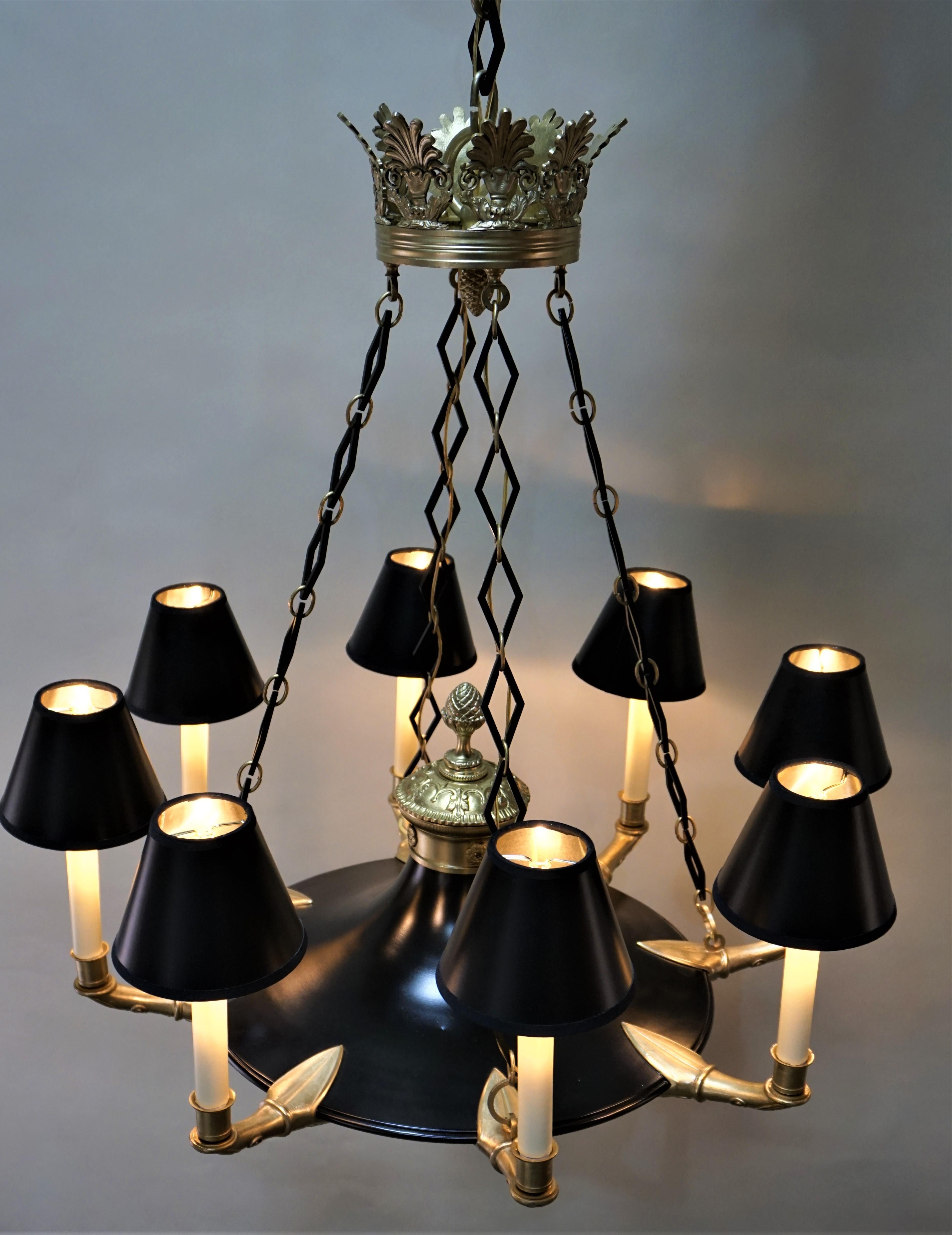French Early 20th Century Empire Style Chandelier 3