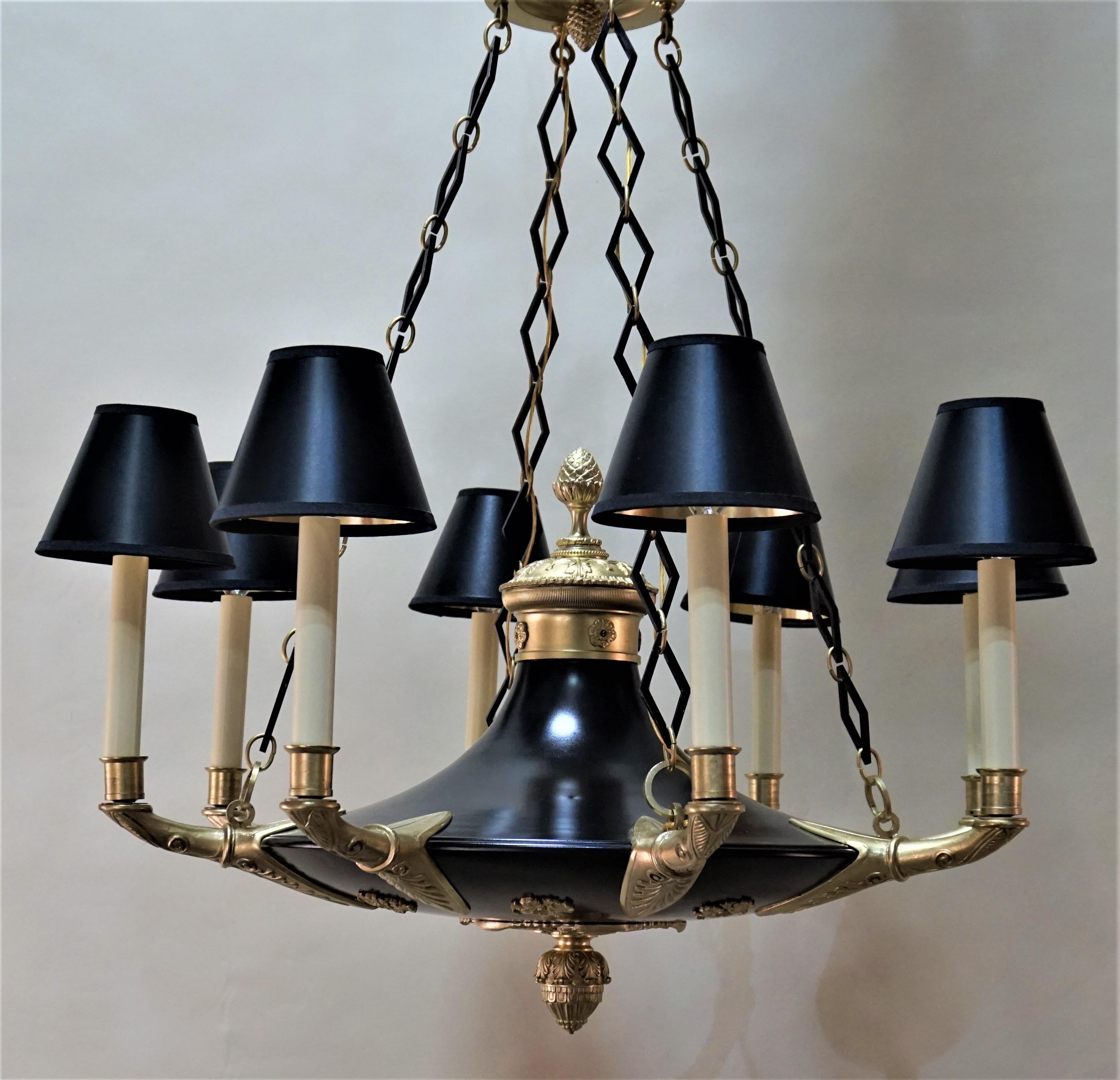 French Early 20th Century Empire Style Chandelier 4