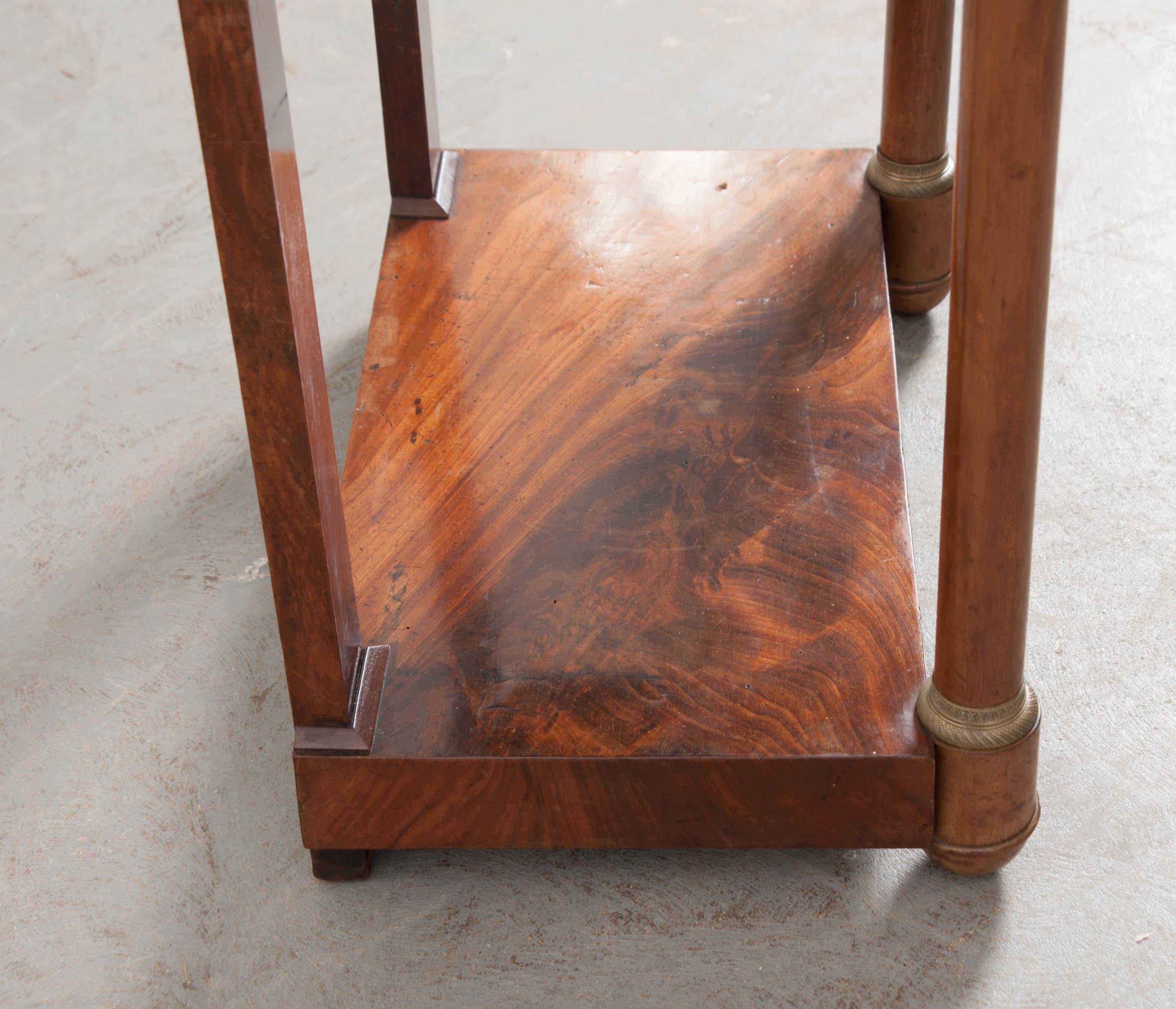 French Early 20th Century Empire Style Mahogany Bedside Table In Good Condition In Baton Rouge, LA