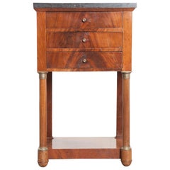 French Early 20th Century Empire Style Mahogany Bedside Table