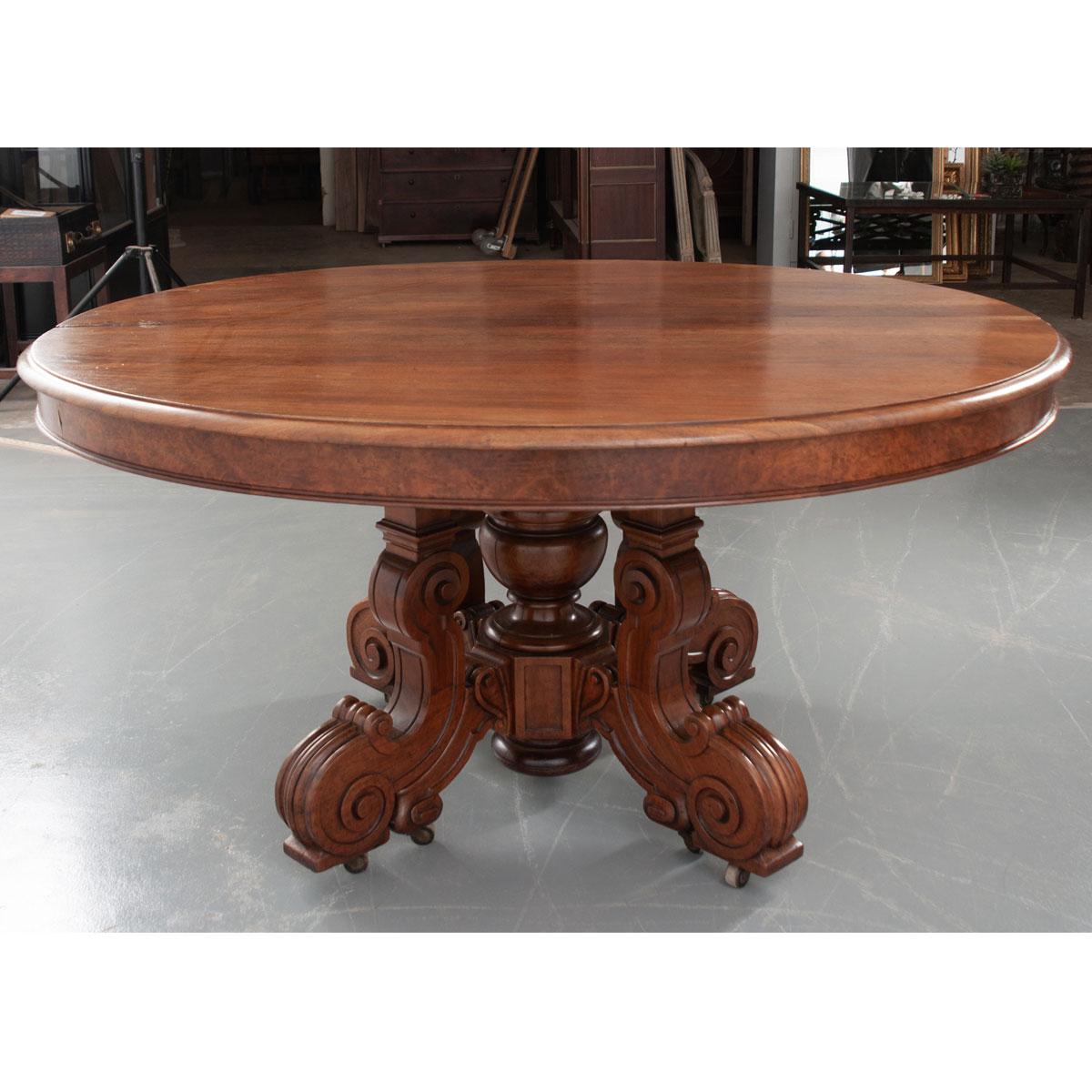 French Early 20th Century Extending Mahogany Dining Table 1
