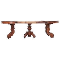 French Early 20th Century Extending Mahogany Dining Table