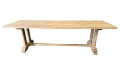 French Early 20th Century Farm Table - Trestle Table