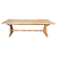 French Early 20th Century Farm Table, Trestle Table