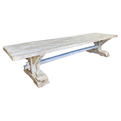 French Early 20th Century Farm Table, Trestle Table