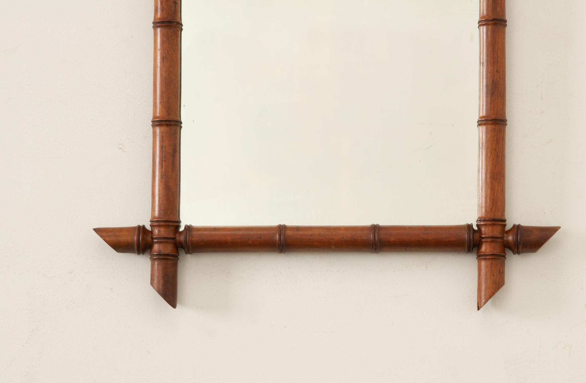 Other French Early 20th Century Faux Bamboo Mirror