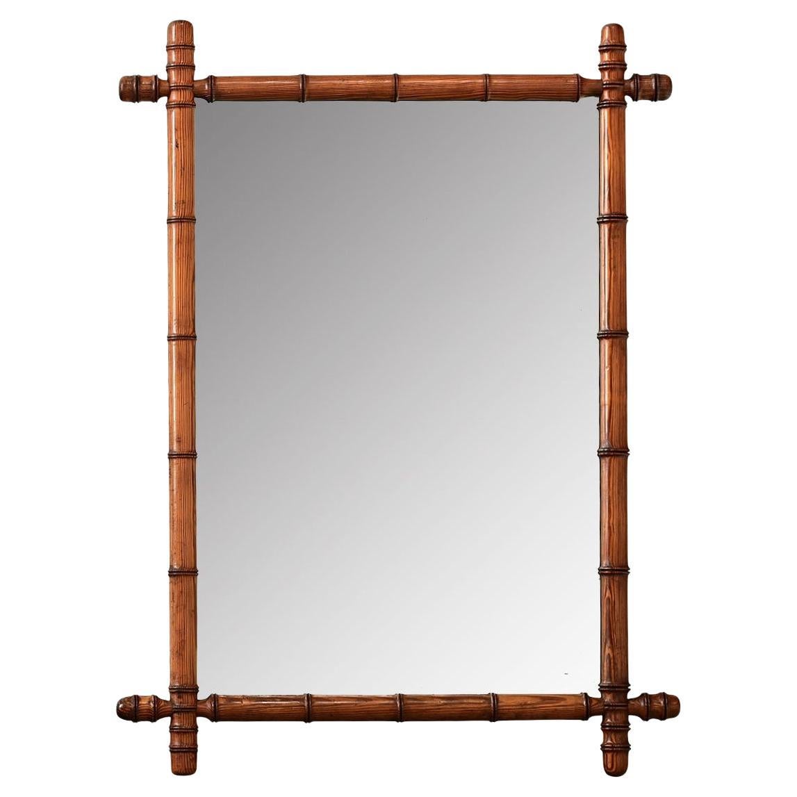 Specchio francese in finto bambù dei primi del Novecento