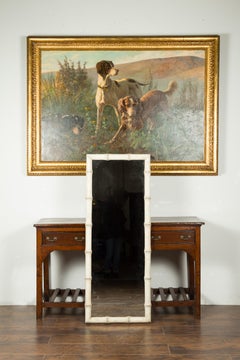 French Early 20th Century Faux-Bamboo Painted Mirror, Two Available