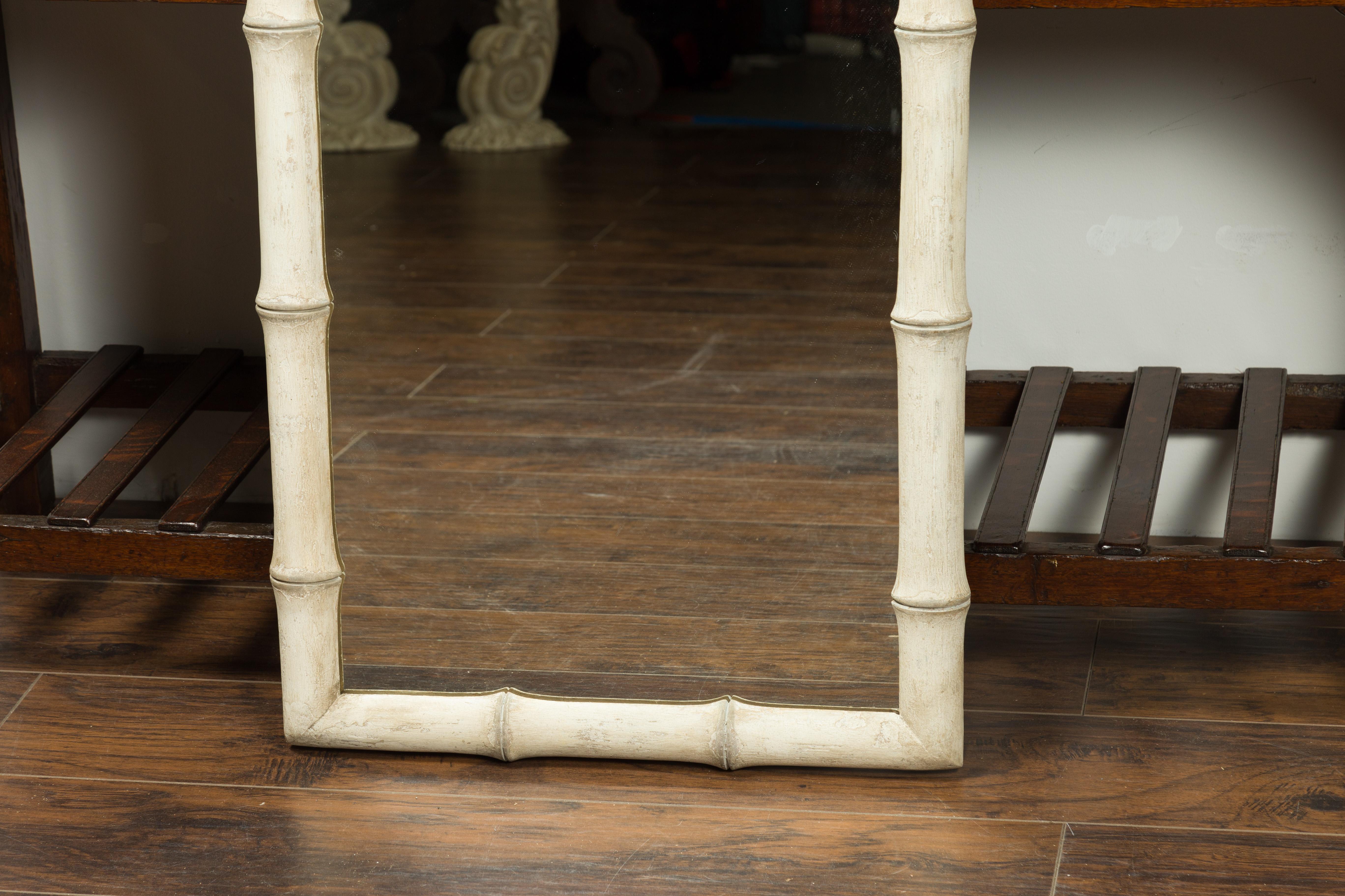 French Early 20th Century Faux-Bamboo Painted Mirror, Two Available In Good Condition For Sale In Atlanta, GA