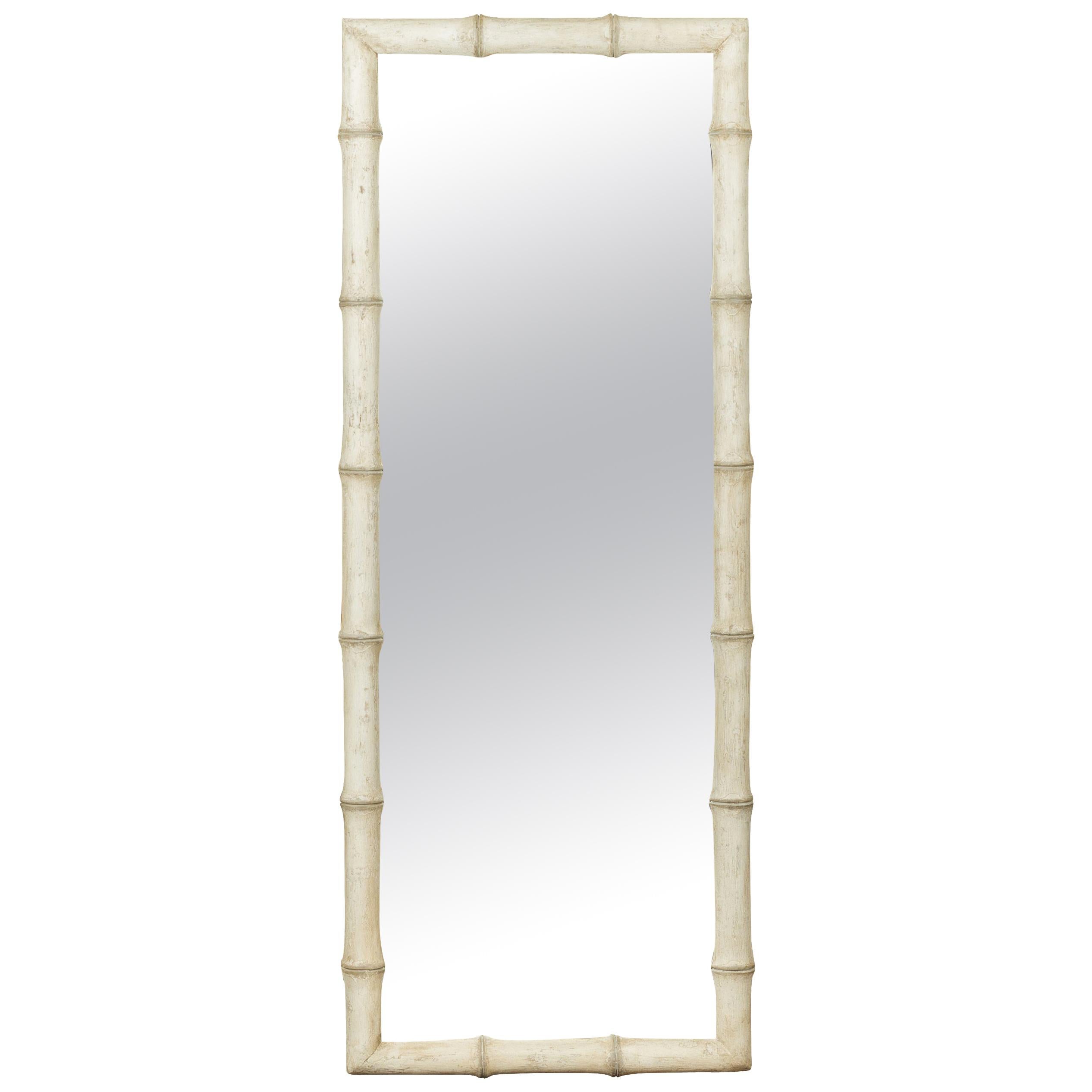 French Early 20th Century Faux-Bamboo Painted Mirror, Two Available For Sale