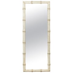 French Early 20th Century Faux-Bamboo Painted Mirror, Two Available
