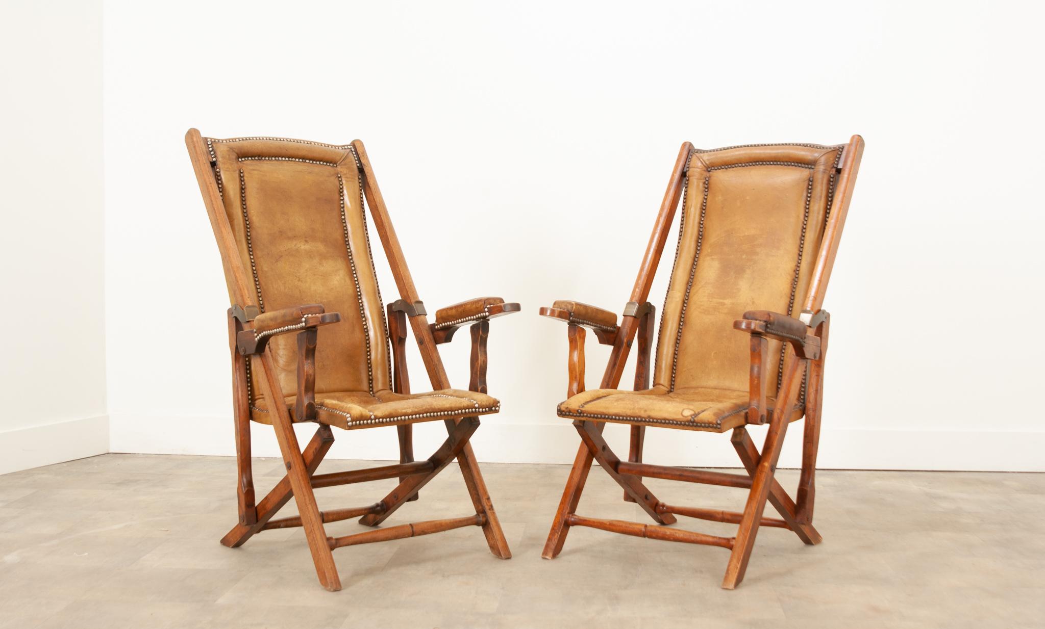 French Early 20th Century Folding Campaign Chairs 5