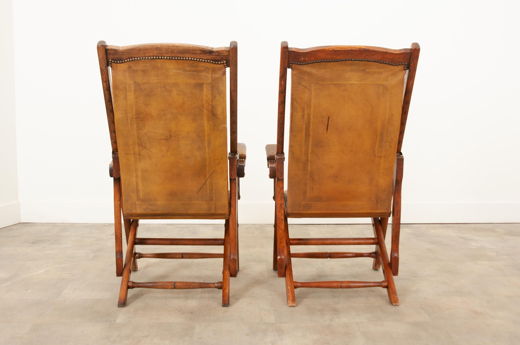 French Early 20th Century Folding Campaign Chairs 7