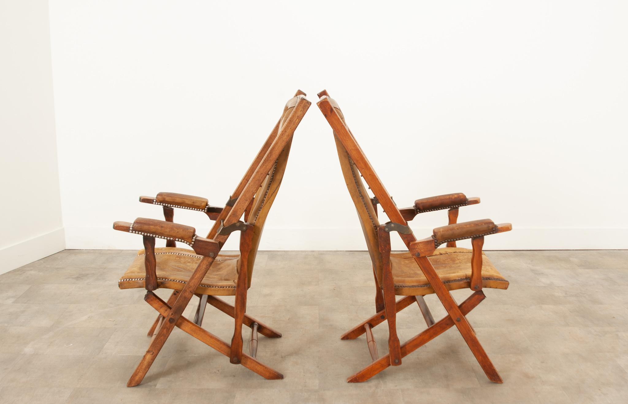 French Early 20th Century Folding Campaign Chairs 8