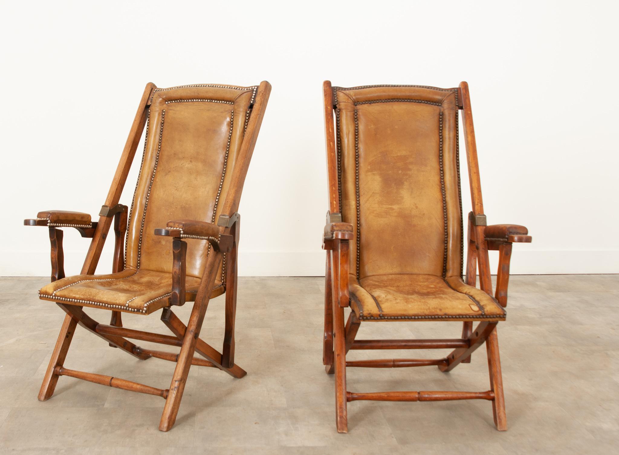 French Early 20th Century Folding Campaign Chairs 9