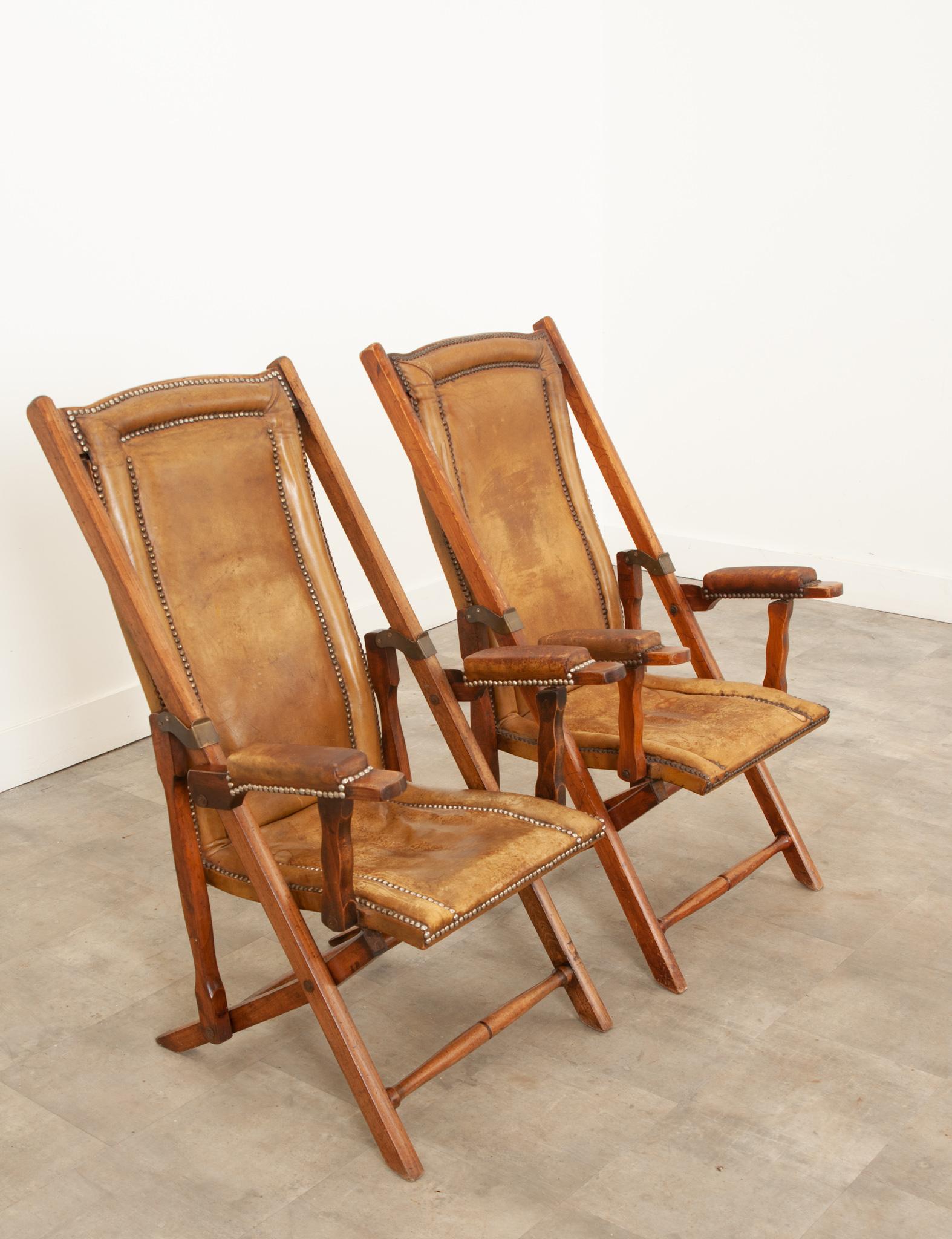 Metal French Early 20th Century Folding Campaign Chairs