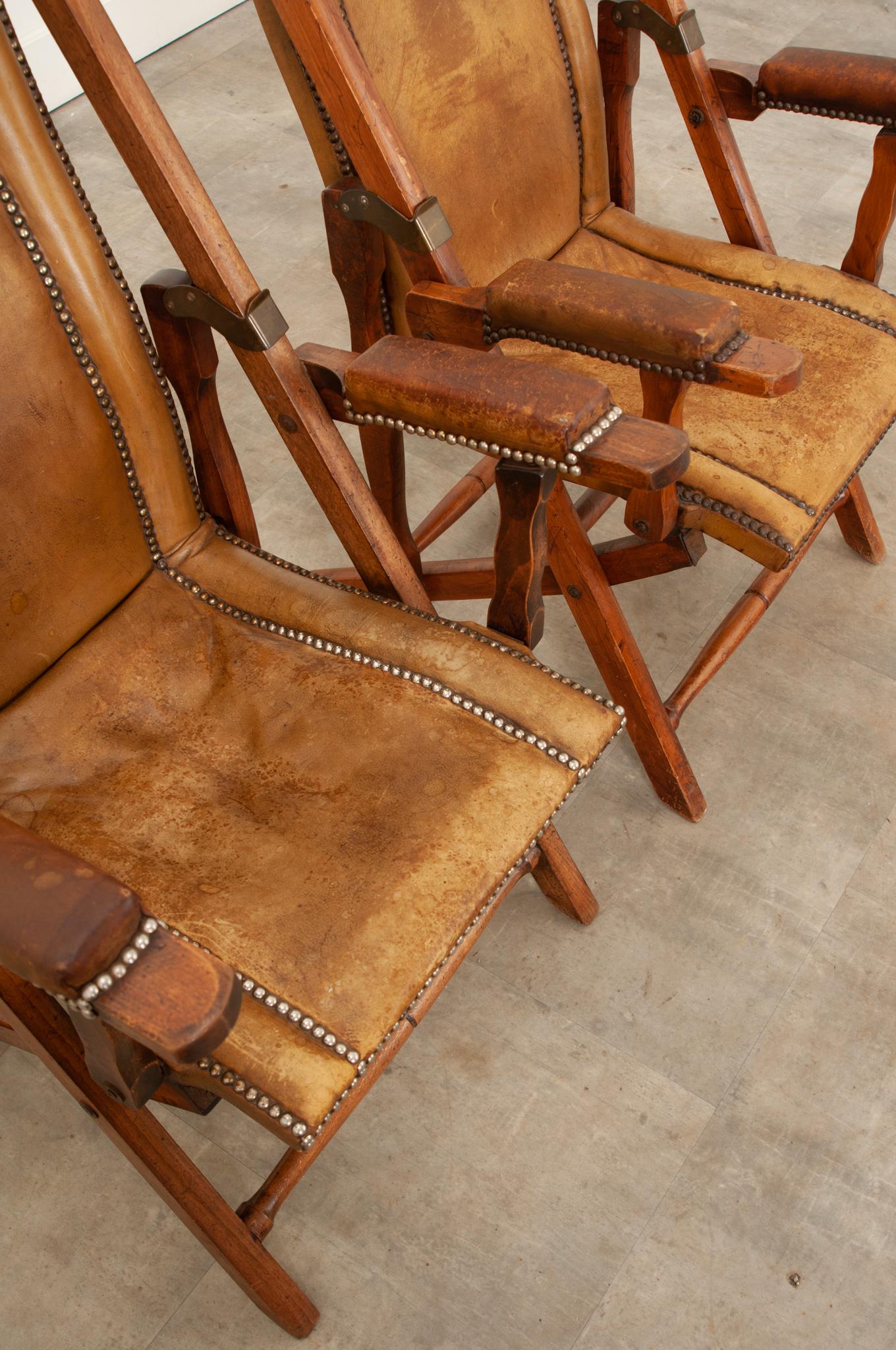 French Early 20th Century Folding Campaign Chairs 1