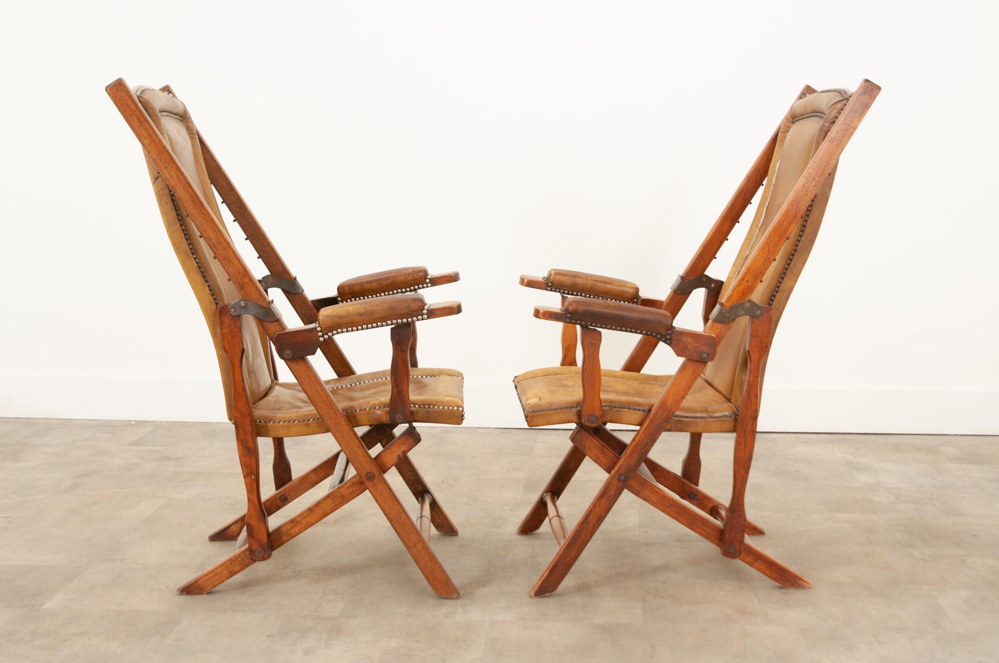 French Early 20th Century Folding Campaign Chairs 3
