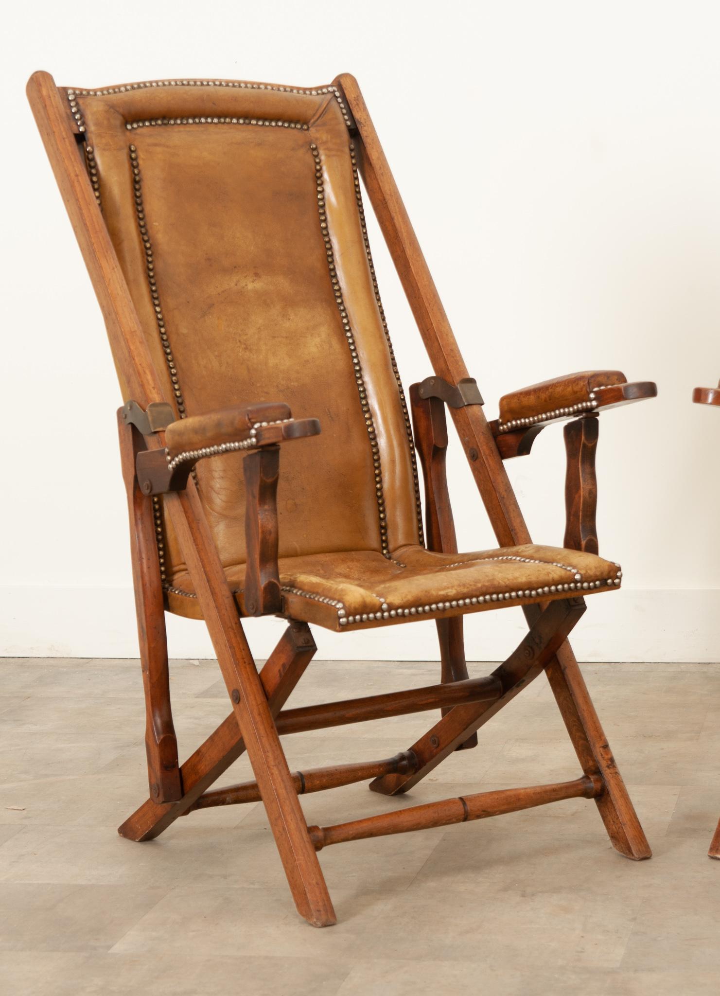 French Early 20th Century Folding Campaign Chairs 4