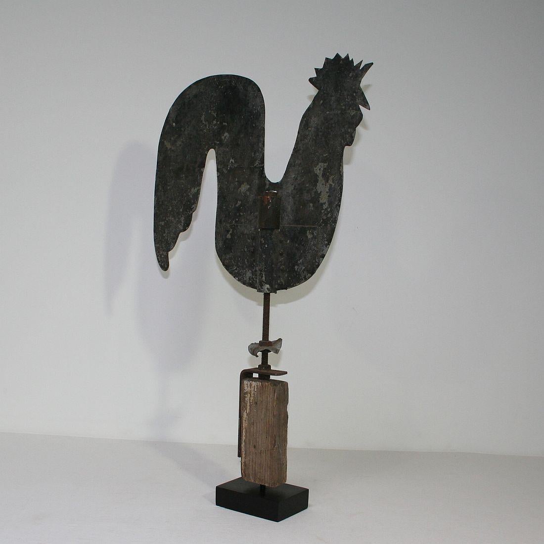 Beautiful zinc weathervane representing a rooster/cockerel.
France, circa 1900-1930
Weathered.
