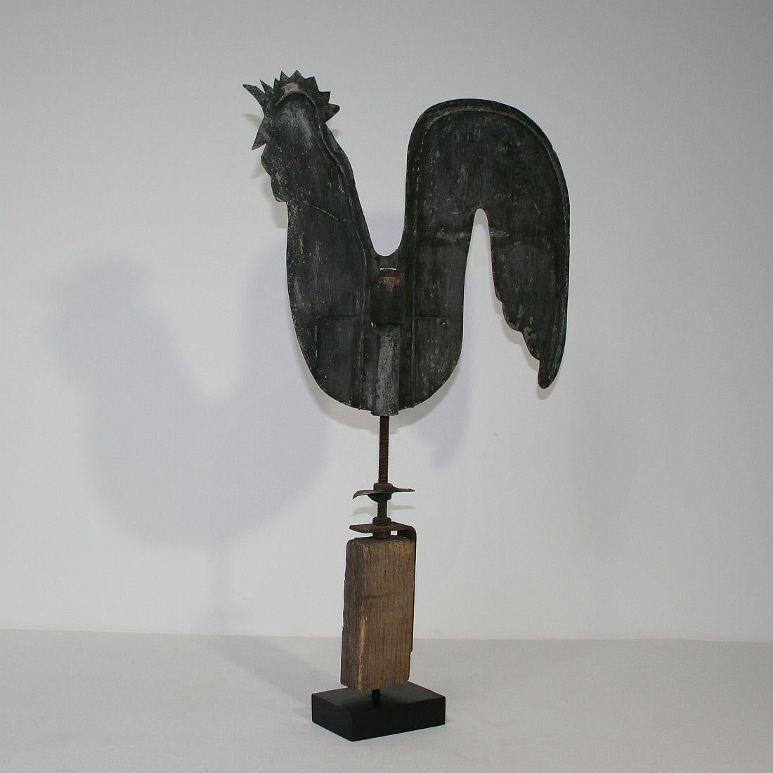 French Early 20th Century Folk Art Zinc Rooster/Cockerel Weathervane 1