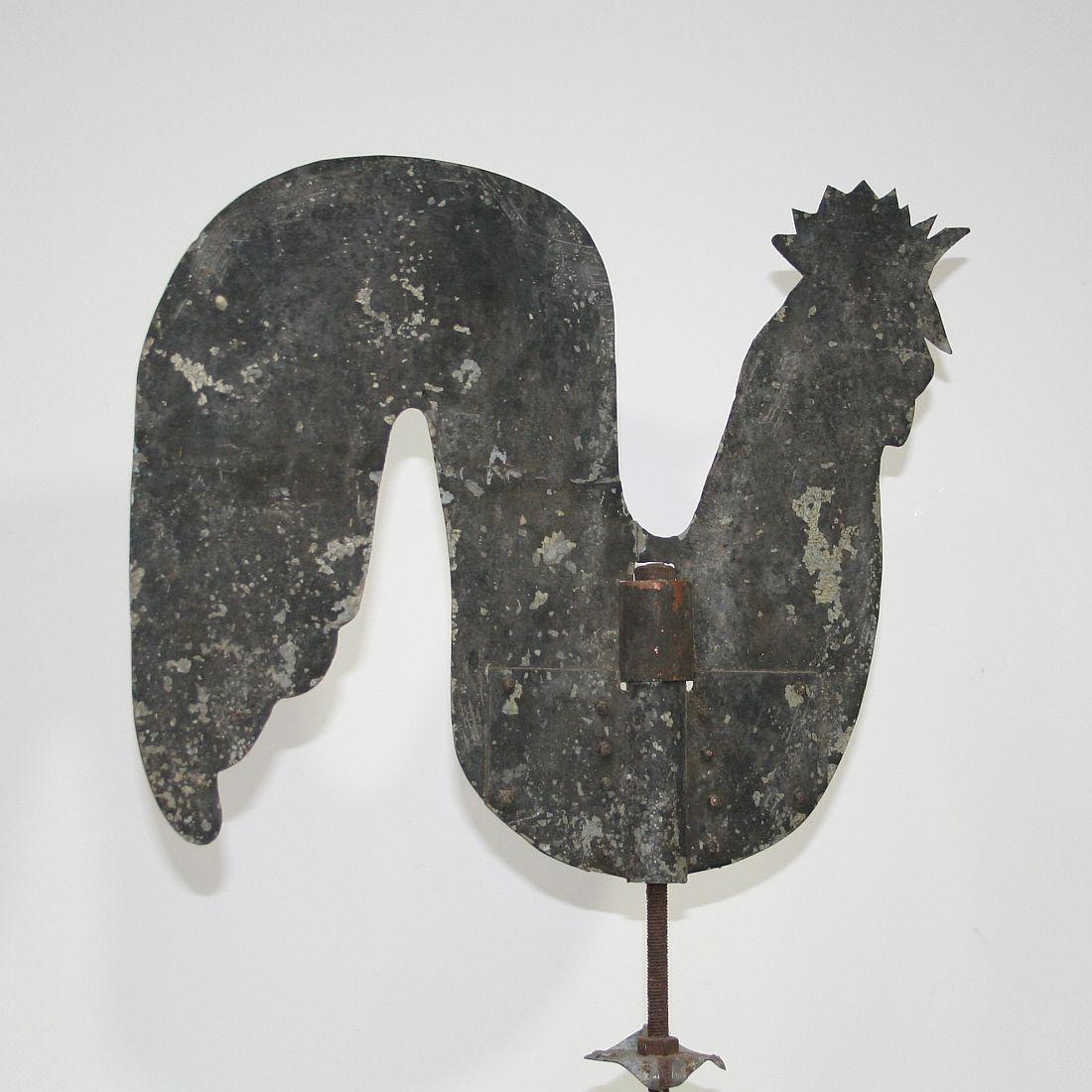French Early 20th Century Folk Art Zinc Rooster/Cockerel Weathervane 5