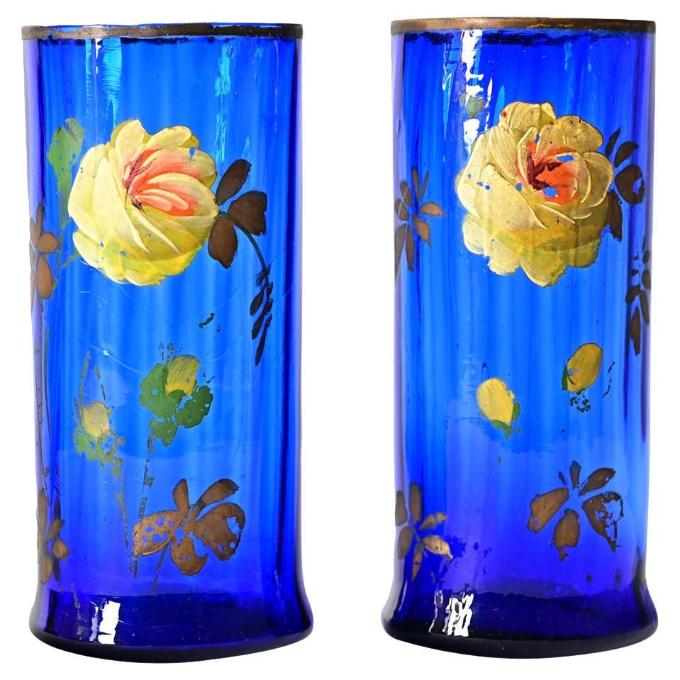 French Early 20th Century Hand Painted Vases For Sale