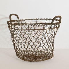 French Early 20th Century Iron Wirework Oyster Basket