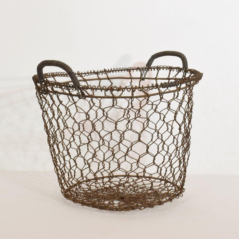 French Early 20th Century Iron Wirework Oyster Basket at 1stDibs