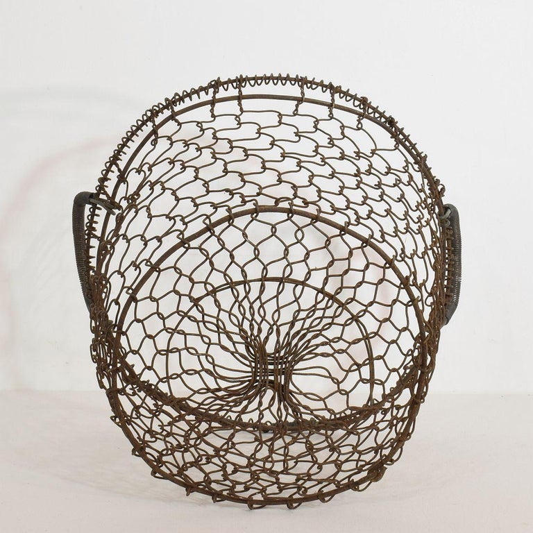 French Early 20th Century Iron Wirework Oyster Basket at 1stDibs