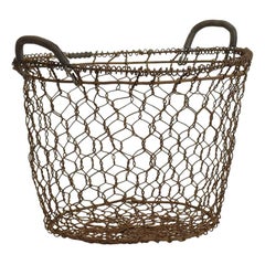 French Early 20th Century Iron Wirework Oyster Basket