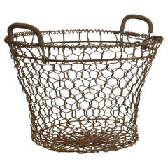 French Early 20th Century Iron Wirework Oyster Basket