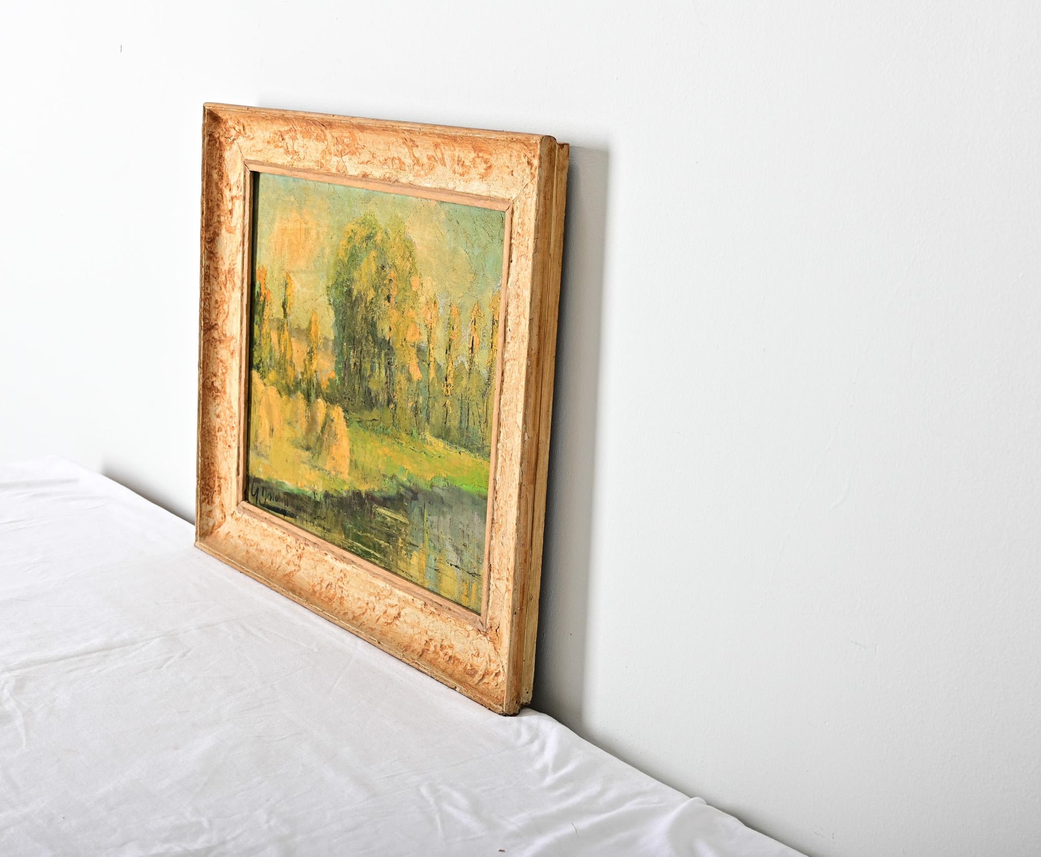 Canvas French Early 20th Century Landscape by Descamps For Sale