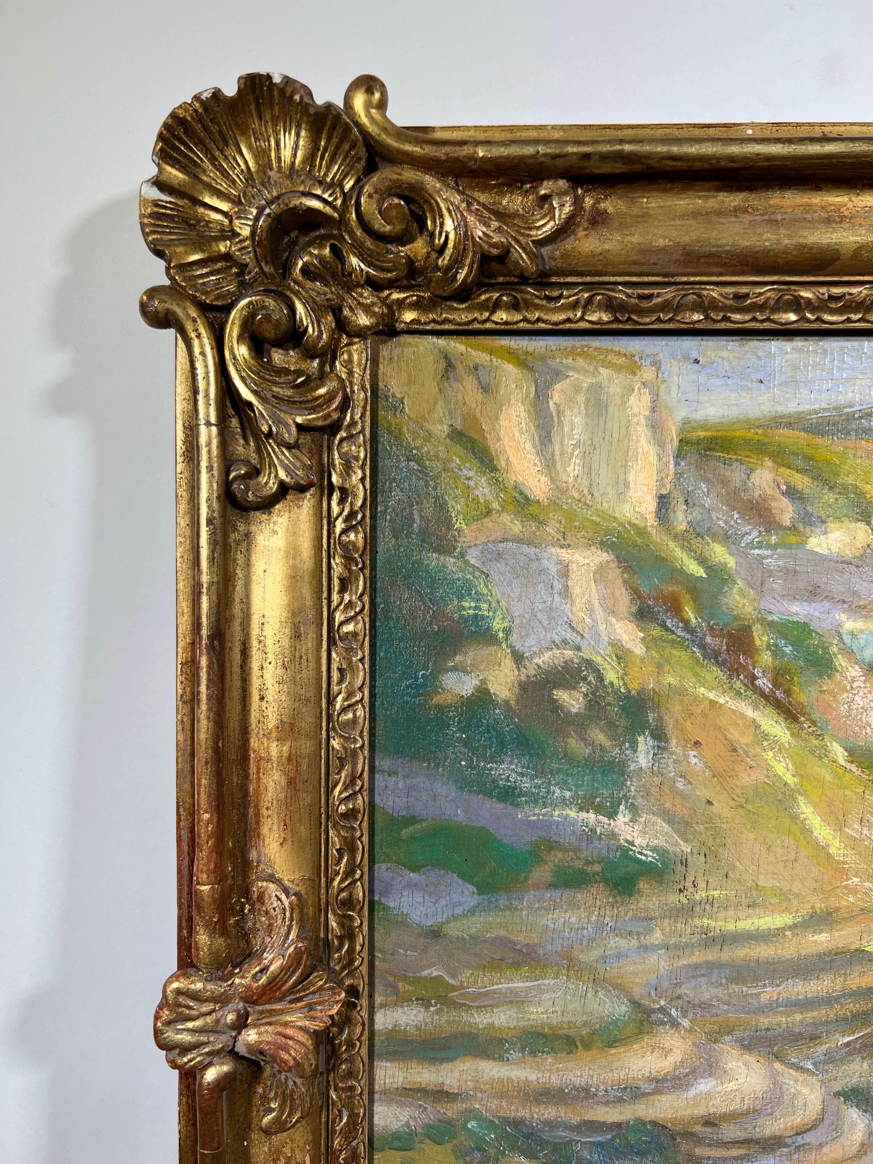 Peinture de paysage française du début du XXe siècle Bon état - En vente à Atlanta, GA