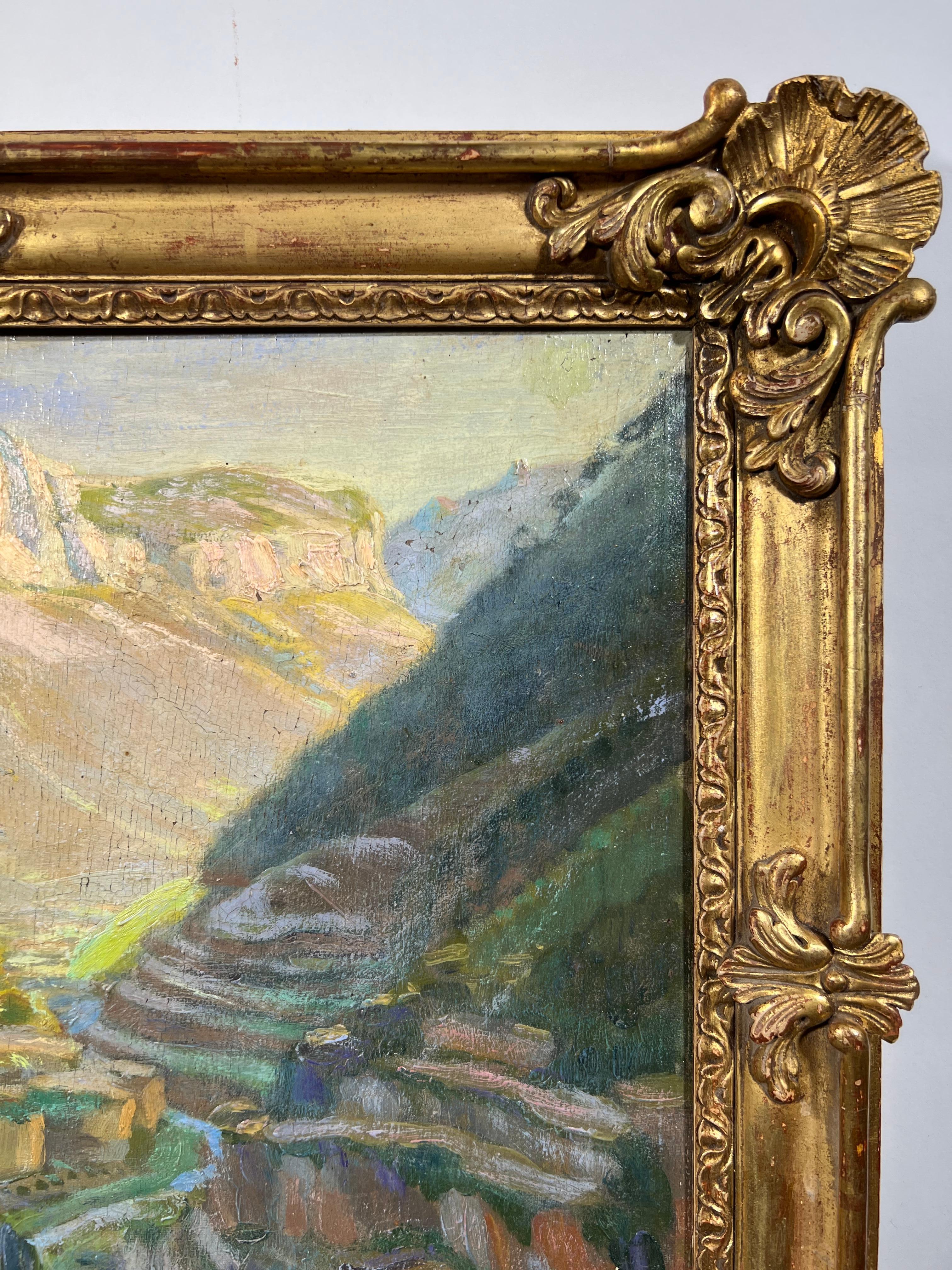 Bois Peinture de paysage française du début du XXe siècle en vente