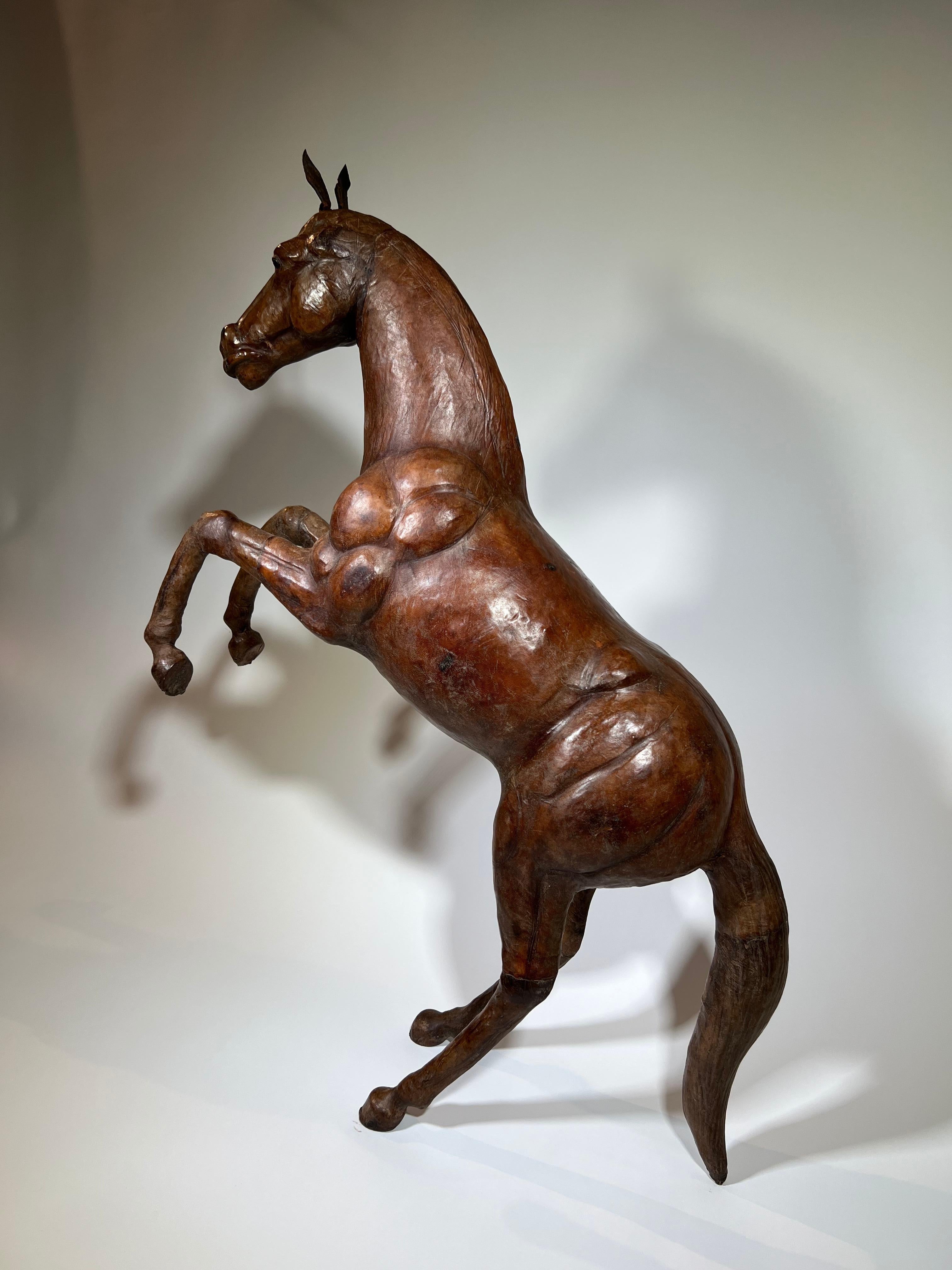French Early 20th Century Leather Horse Sculpture For Sale 6