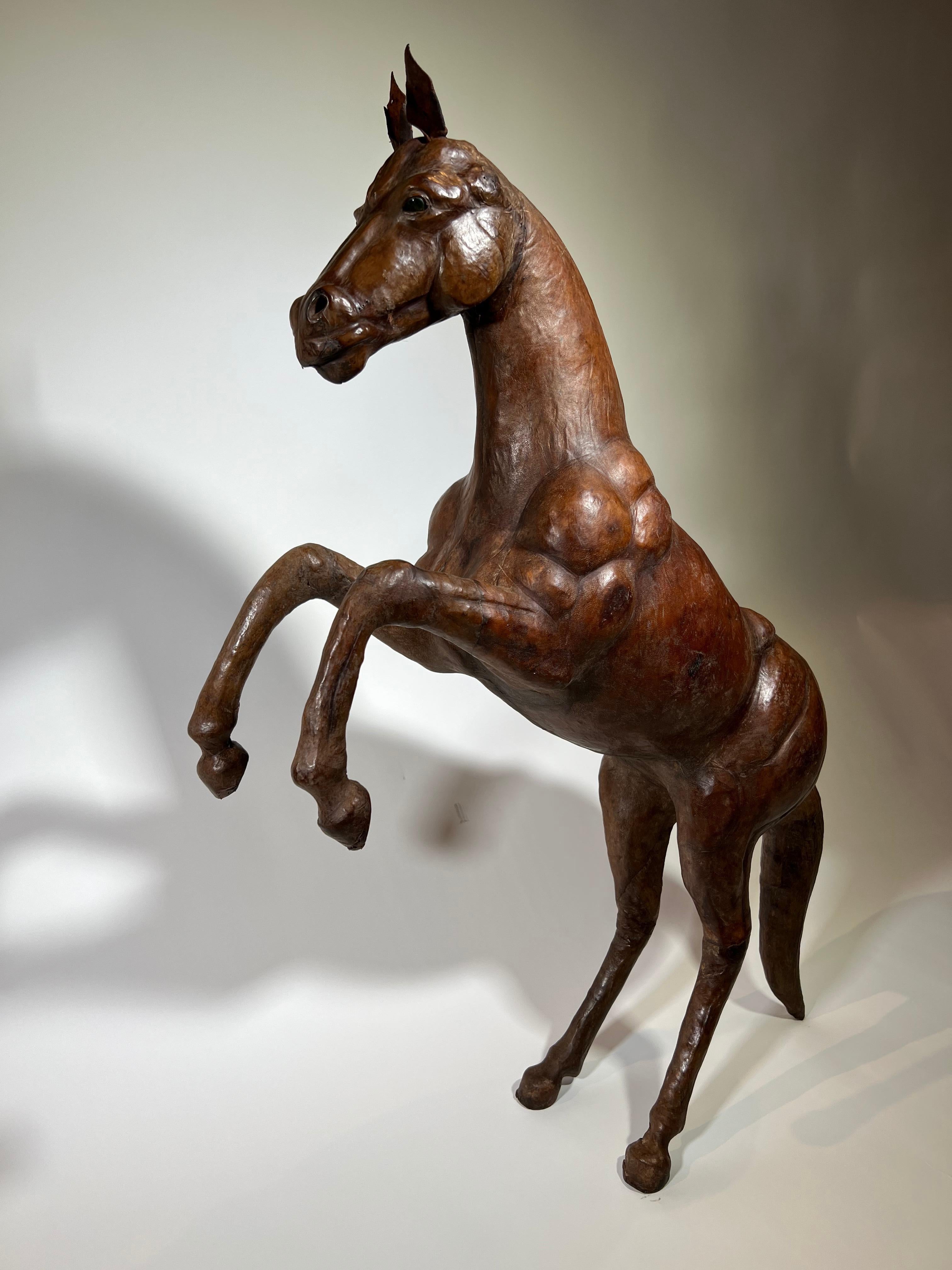 French Early 20th Century Leather Horse Sculpture For Sale 7