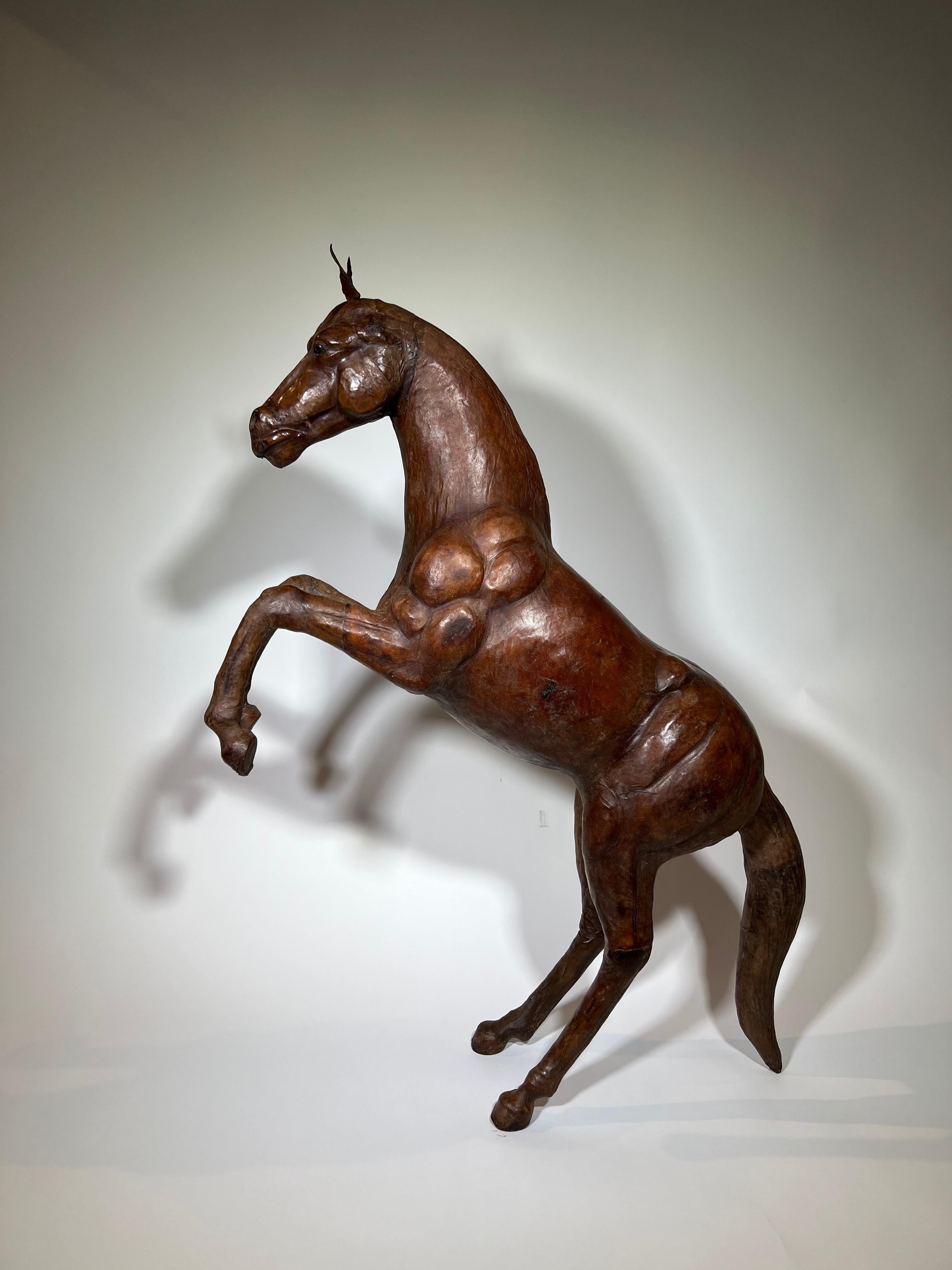 French Early 20th Century Leather Horse Sculpture For Sale 8