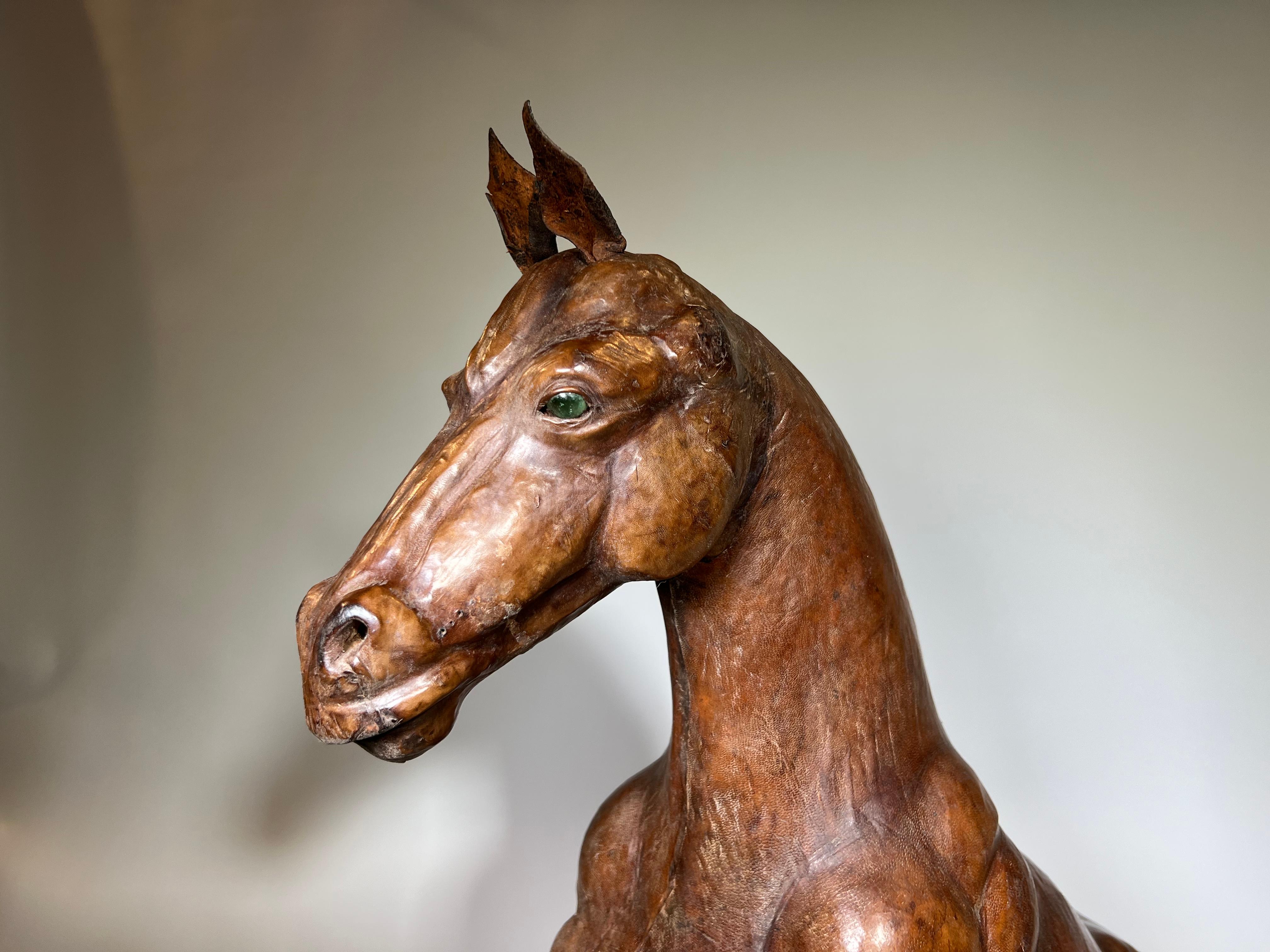 French Early 20th Century Leather Horse Sculpture For Sale 9