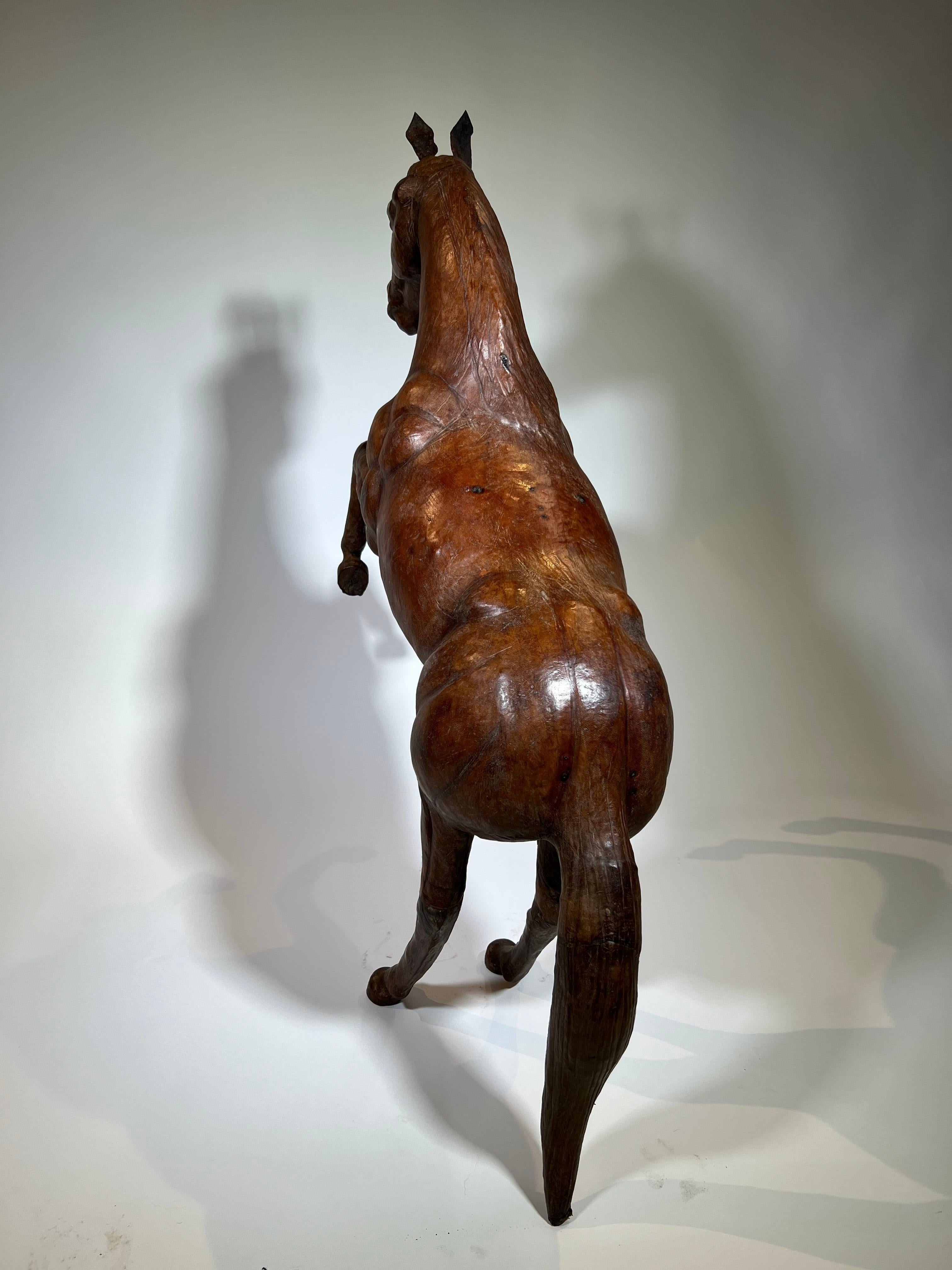 French Early 20th Century Leather Horse Sculpture For Sale 12