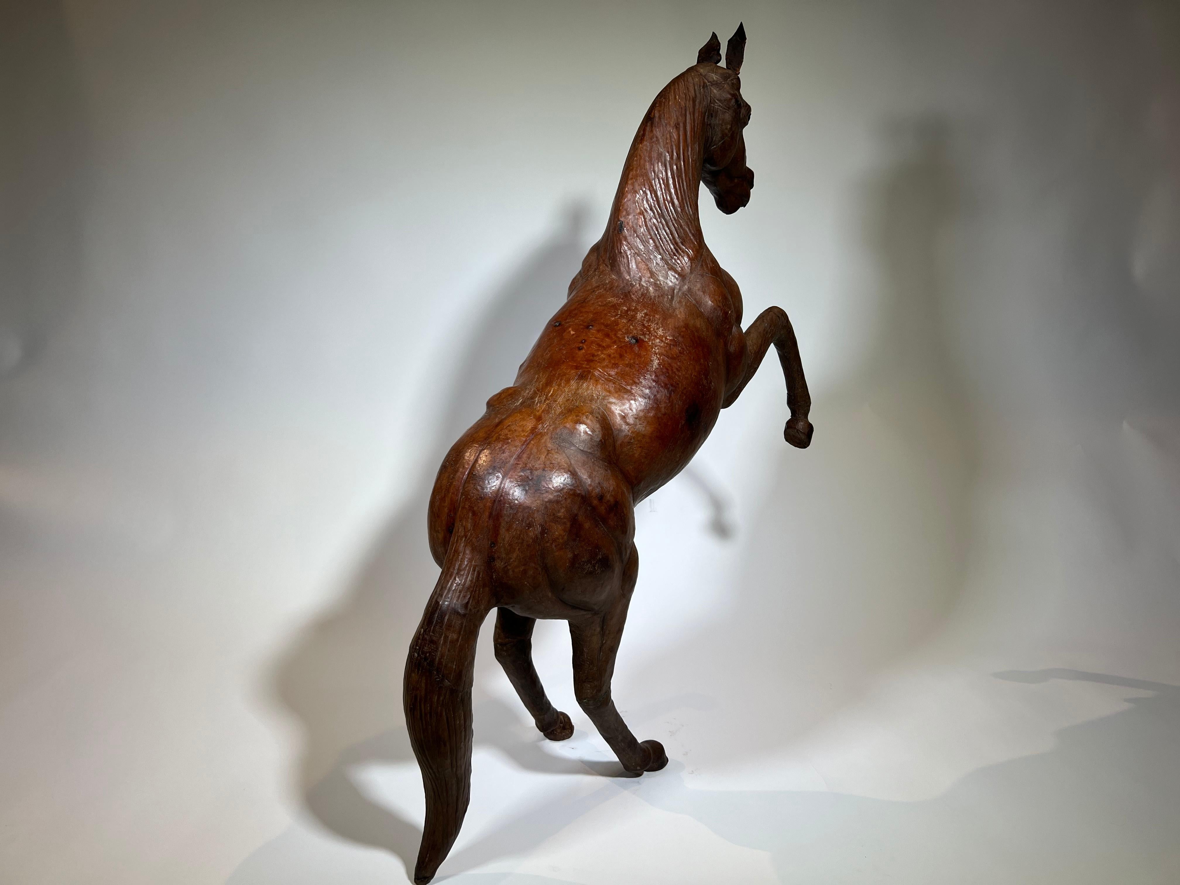 French Early 20th Century Leather Horse Sculpture For Sale 13