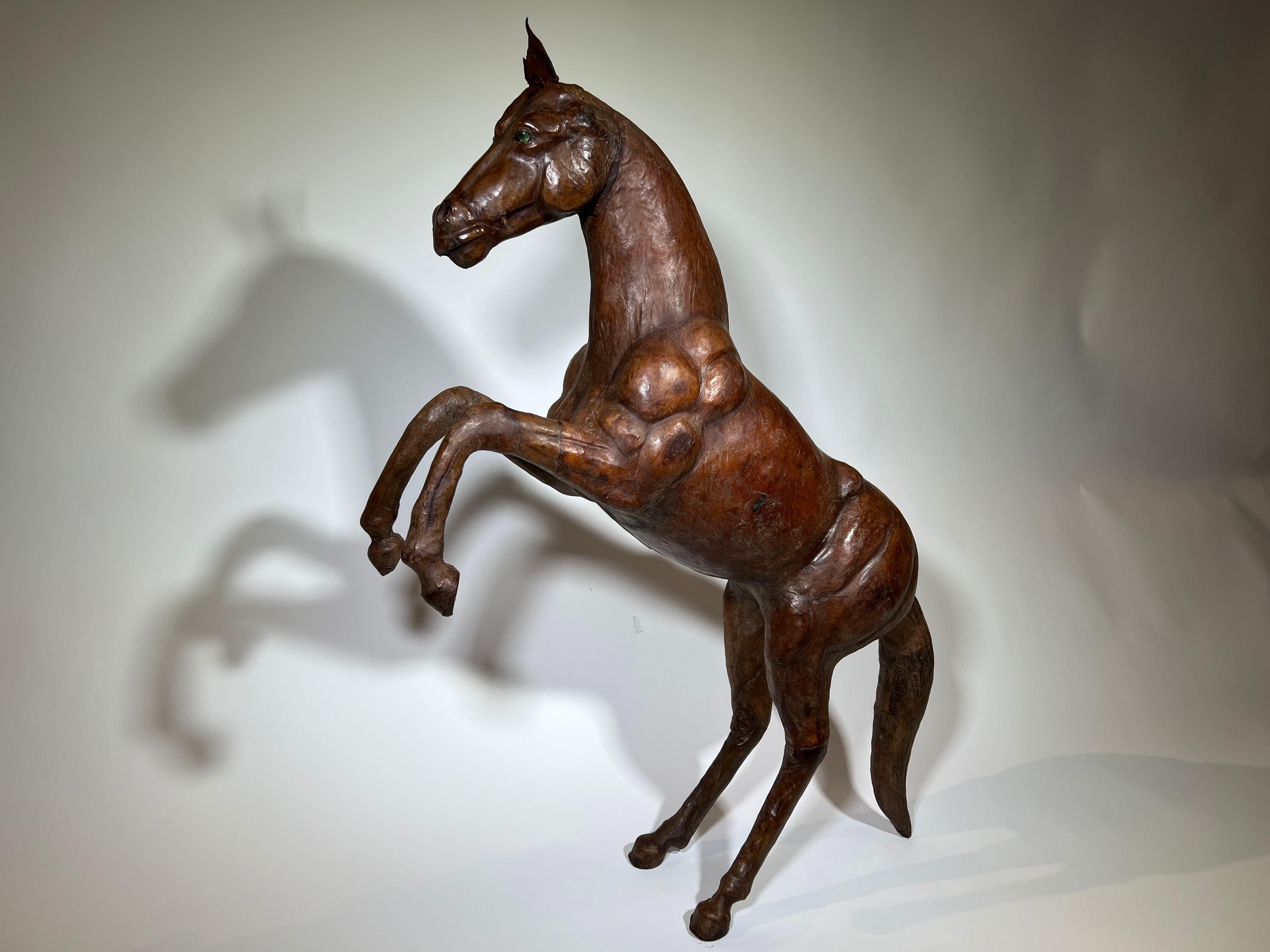 French Early 20th Century Leather Horse Sculpture For Sale 4