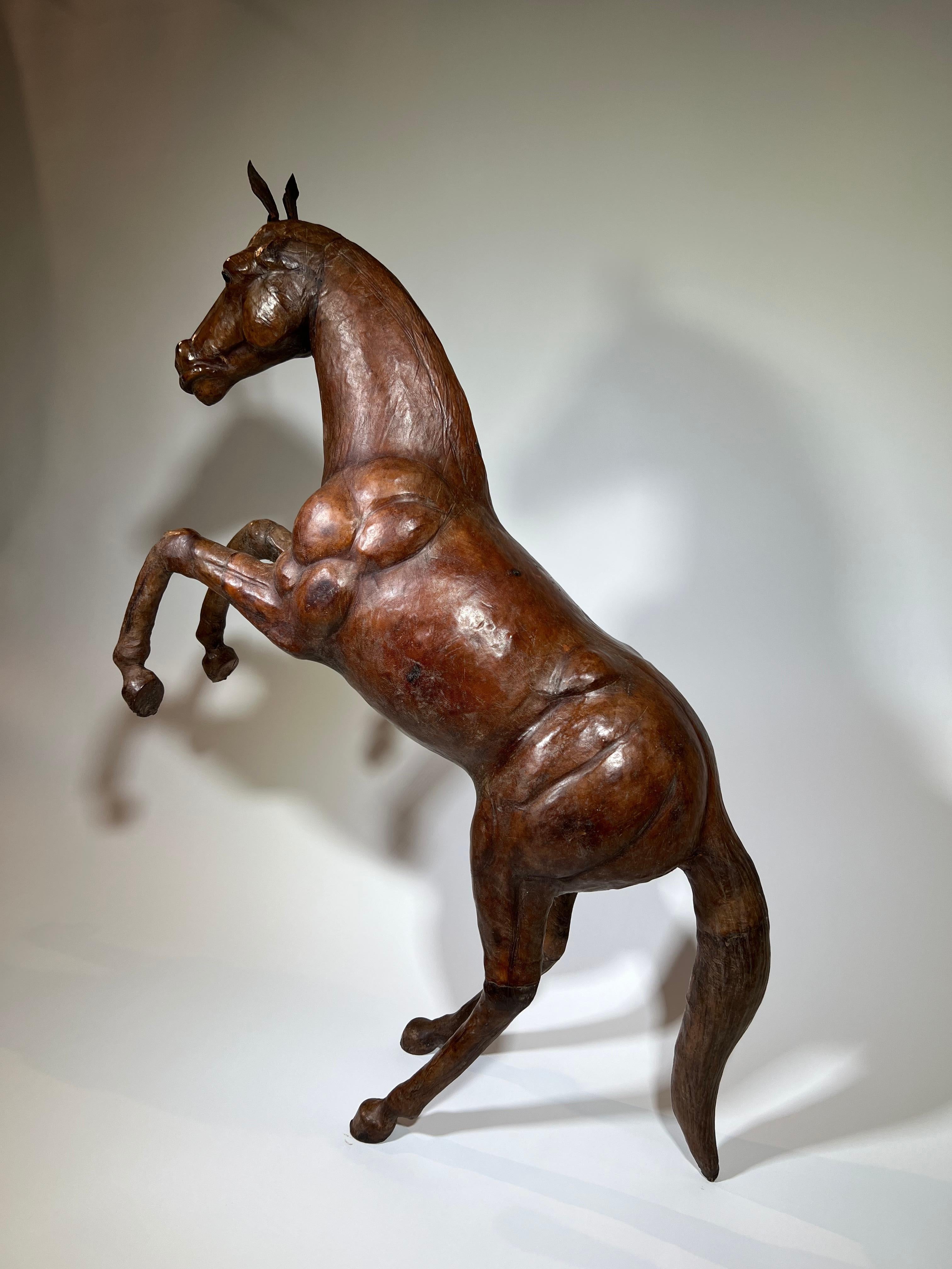 French Early 20th Century Leather Horse Sculpture For Sale 5