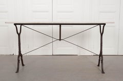 French Early 20th Century Long Marble-Top Bistro Table