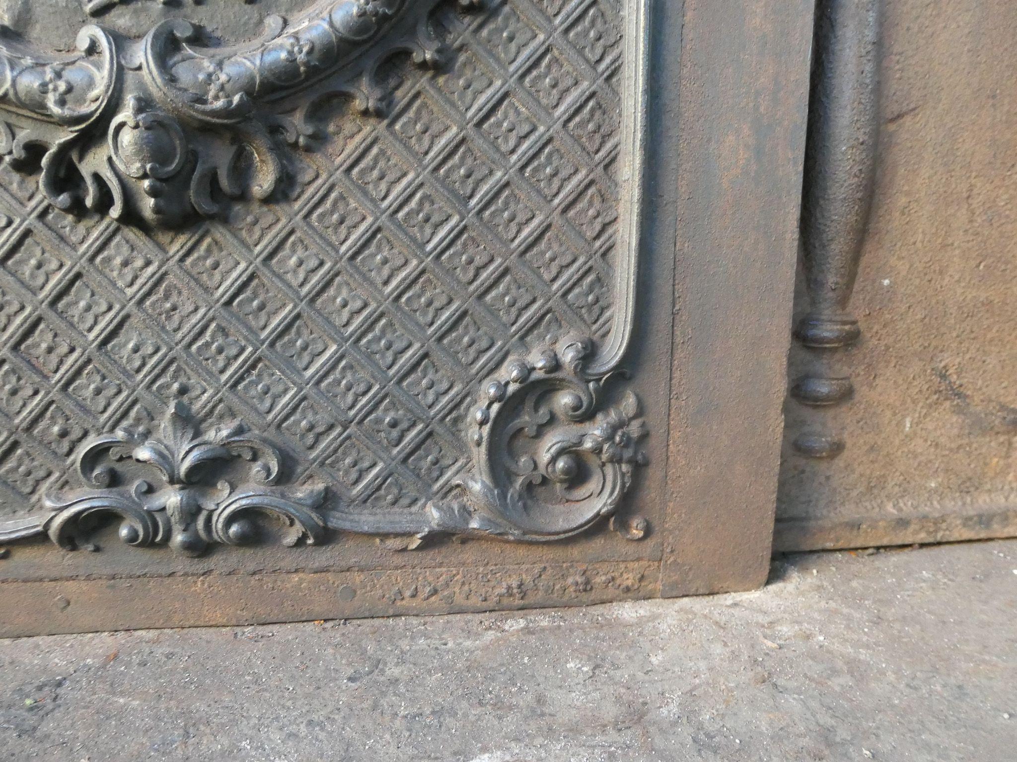 French Early 20th Century Louis XV Style 'Cupids' Fireback / Backsplash. For Sale 1