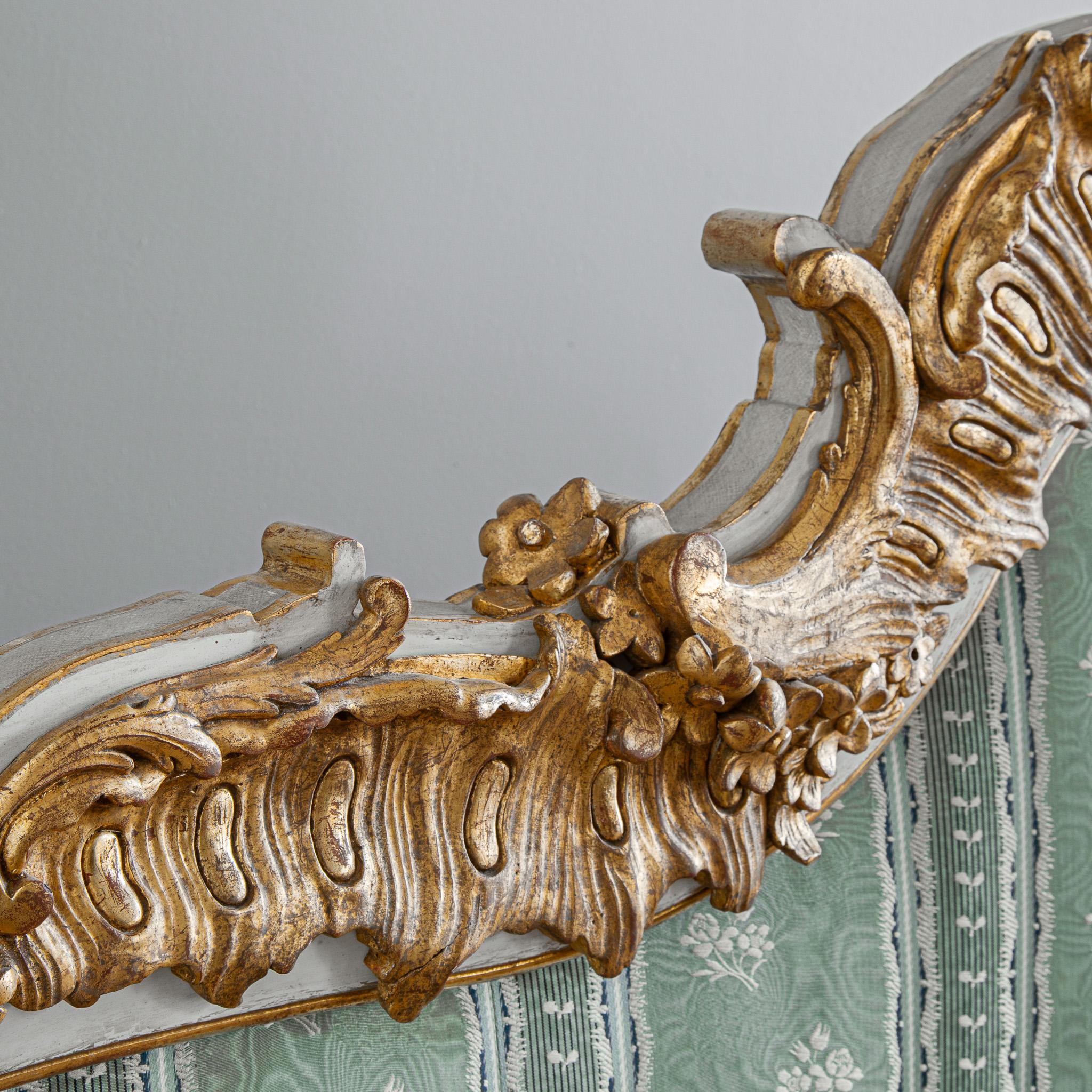 French Early 20th Century Louis XV Style Large Gilt wood Headboard 13