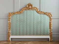 French Early 20th Century Louis XV Style Large Gilt wood Headboard